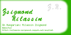 zsigmond milassin business card